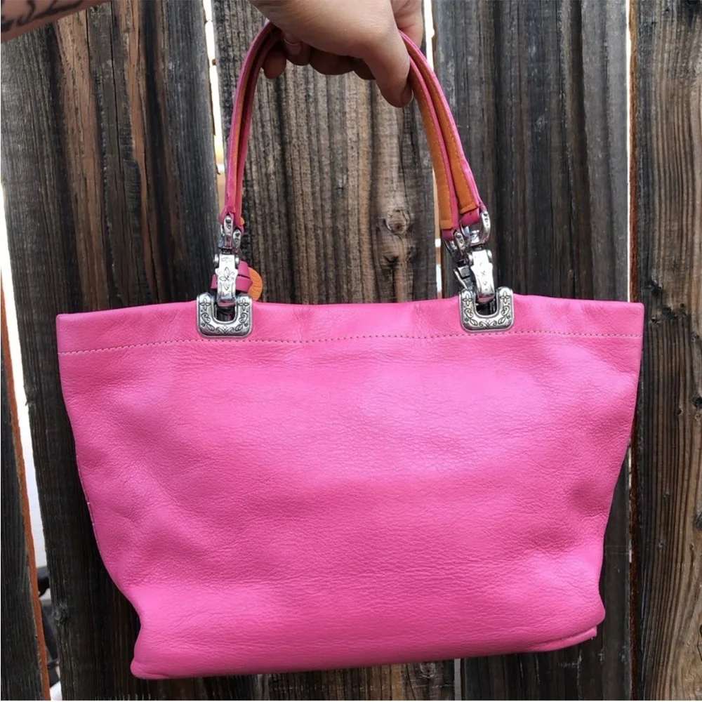 Brighton Jodie Pink Heart Leather Mini Handbag - reversible - Picture 9 of 13